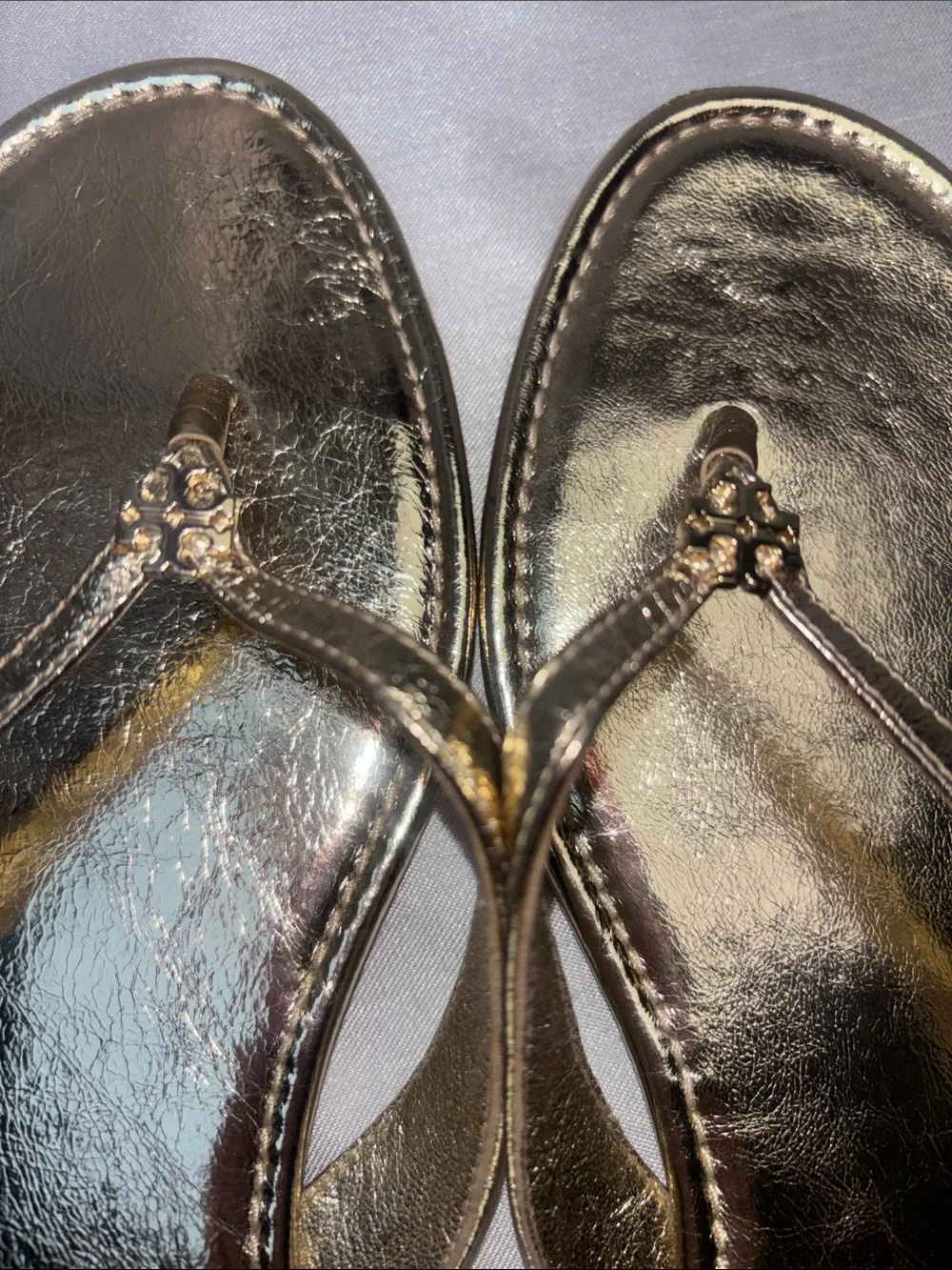 Tory Burch Metallic Gold Thong Sandals